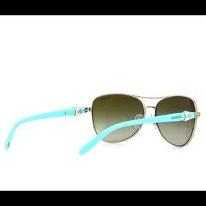 TIFFANY Aviator Sunglasses Silver CRYSTAL AQUA